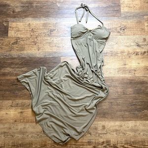 Tommy Bahama Tambour Halter Beaded Maxi Dress XS